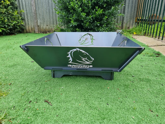 Brisbane Broncos NRL Fire Pit Collapsible 3mm Thick Australian Steel