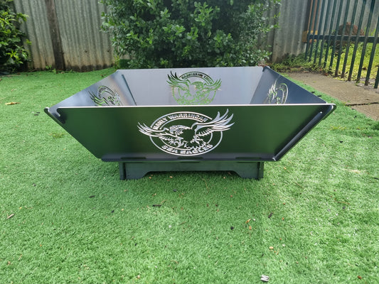 Manly Sea Eagles NRL Fire Pit Collapsible 3mm Thick Australian Steel