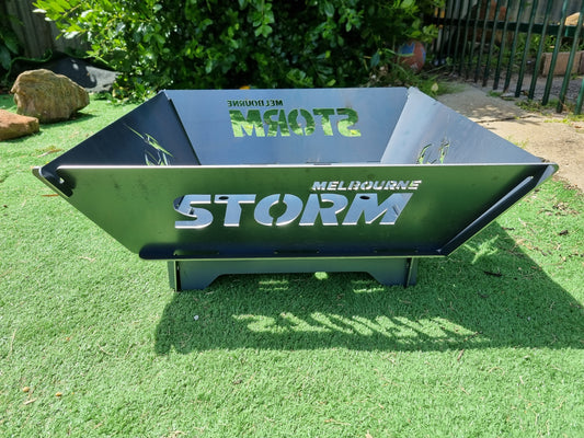 Melbourne Storm NRL Fire Pit Collapsible 3mm Thick Australian Steel