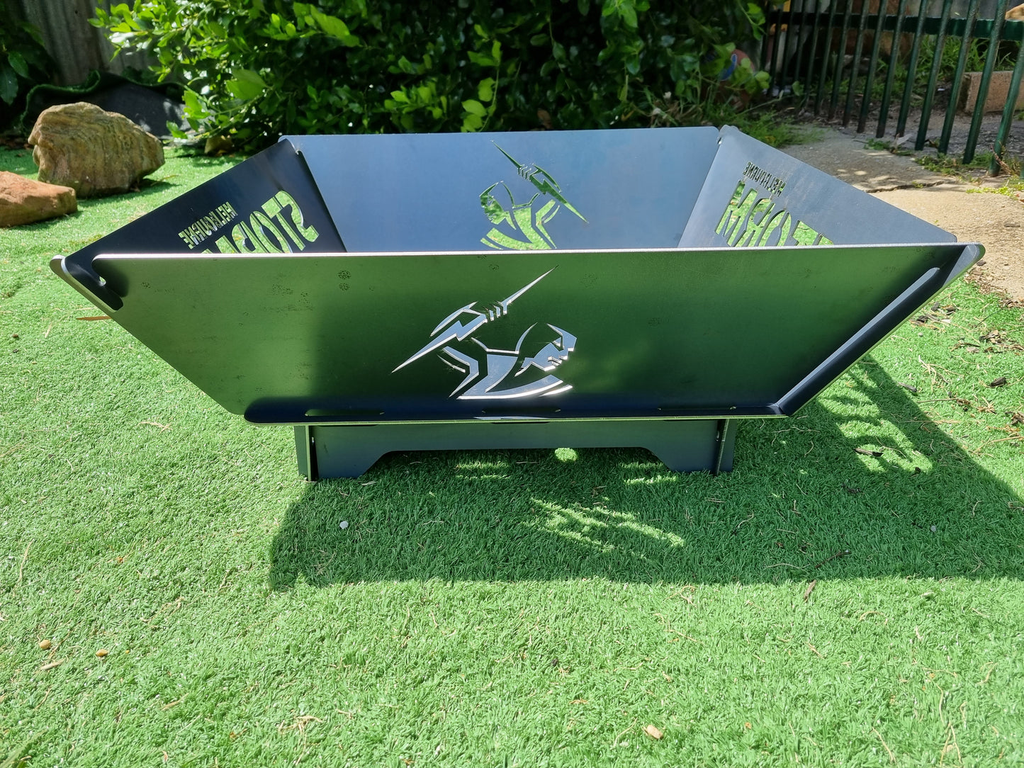 Melbourne Storm NRL Fire Pit Collapsible 3mm Thick Australian Steel