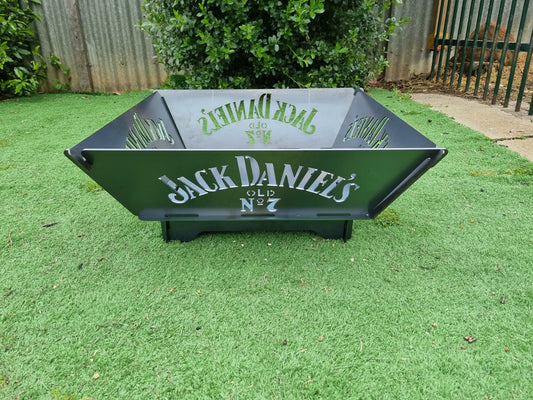 Jack Daniels Fire Pit Flat Pack Collapsible Portable - Robs Fire Pits